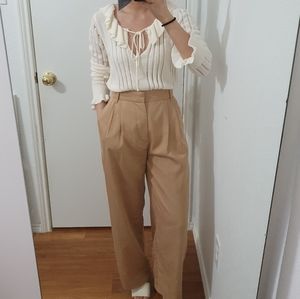 H&M ruffle cream sweater